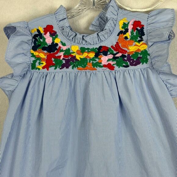 Jodifl Blouse Womens Size M Embroidered Floral Design Flutter Sleeve And Collar - Picture 3 of 8